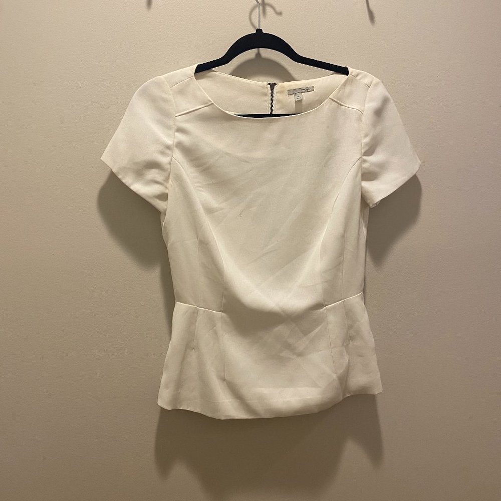 White/Ivory Peplum Top